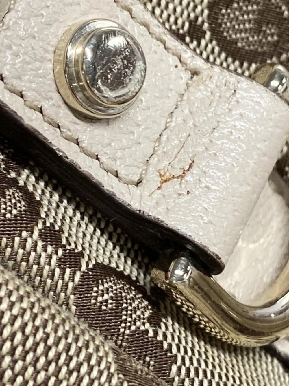 GUCCI Abbey, GG pattern 130736 Beige Dark Brown Cream Jacquard Leather Tote Bag - Picture 10 of 16